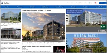 Banner ads throughout the CoStar platform and newsletters